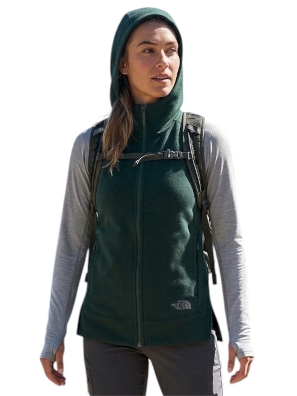 The North Face Hooded Vest in Dark Green Size XS